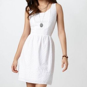 American Eagle White Eyelet Cutout Mini Dress